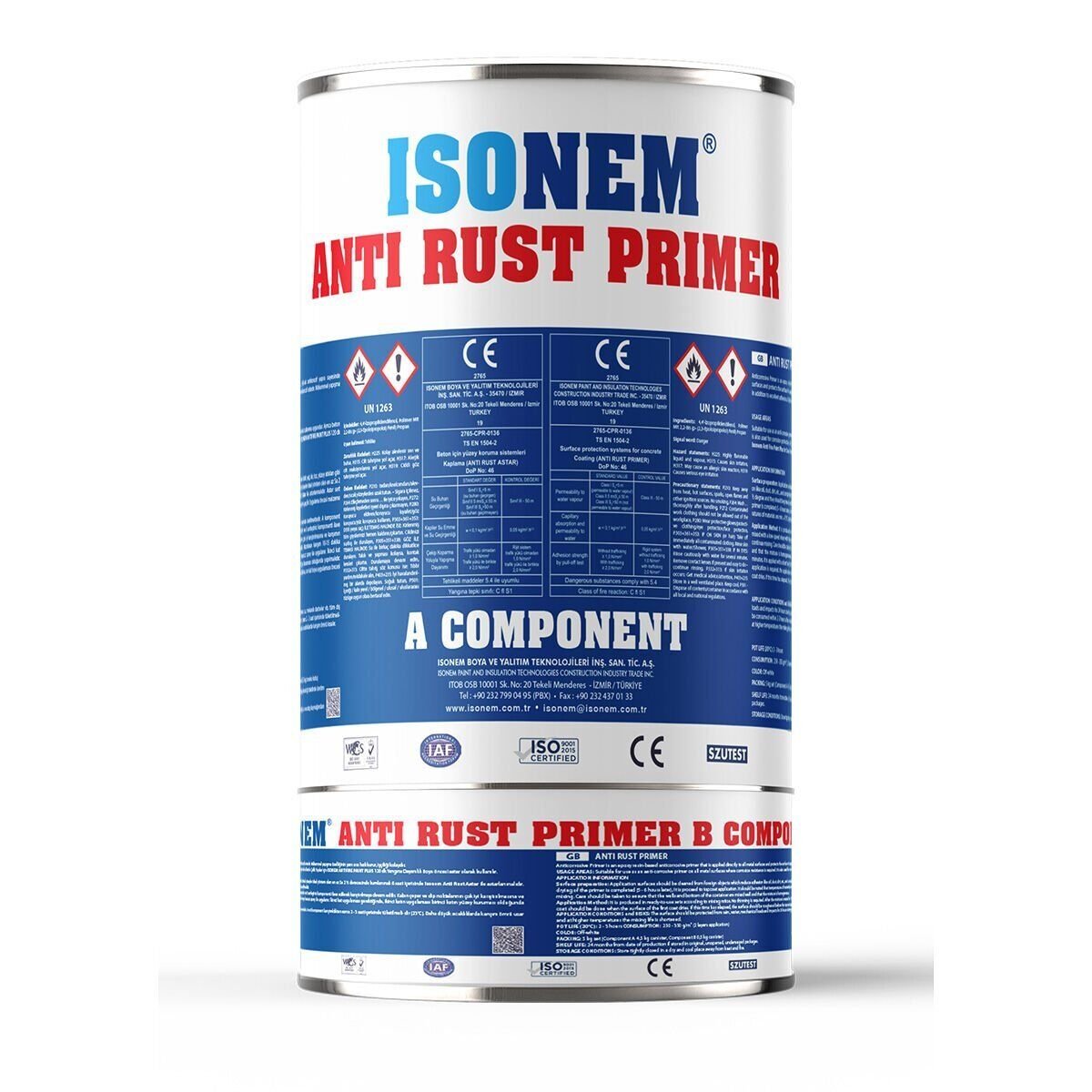 İSONEM ANTI RUST PRIMER Çelik Yüzeyler için Antikorozif Astar