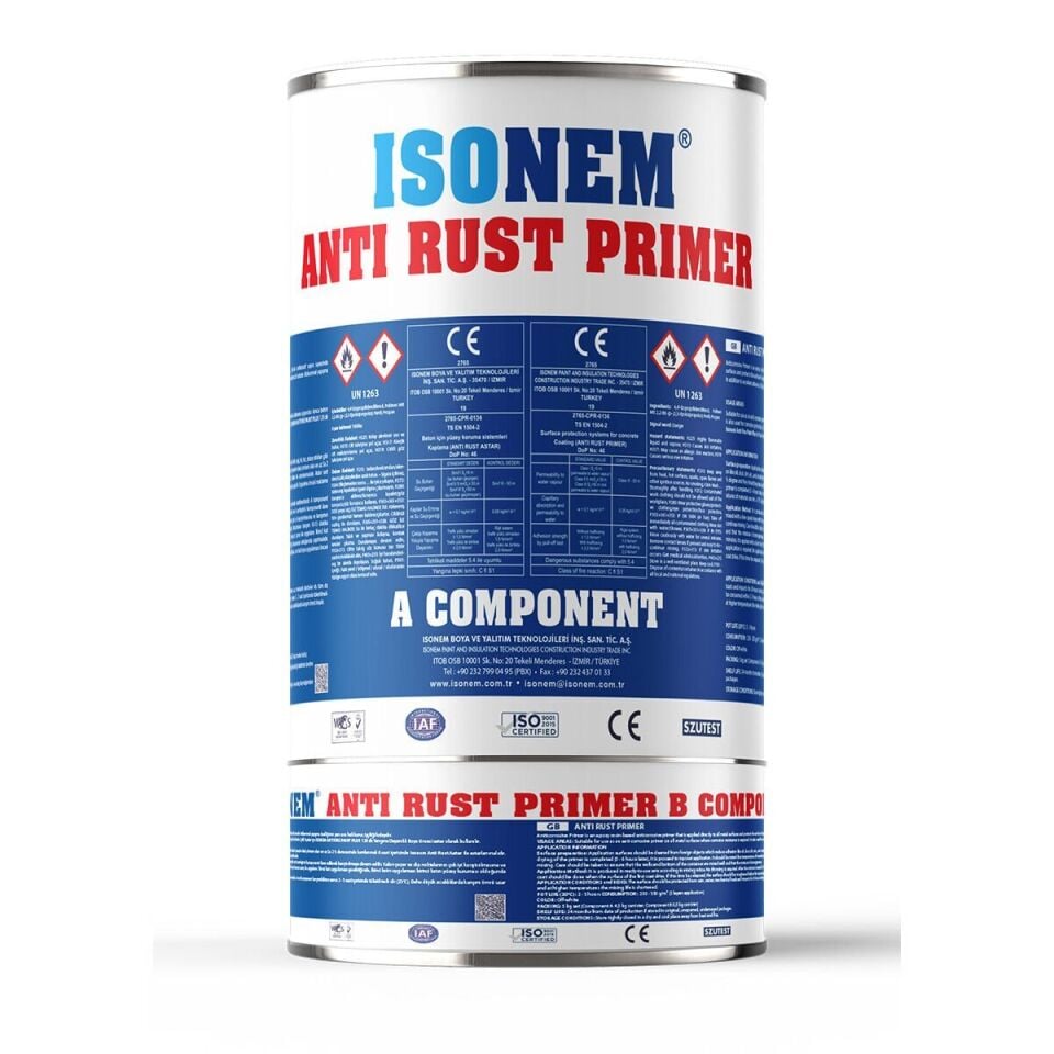 İSONEM ANTI RUST PRIMER Çelik Yüzeyler için Antikorozif Astar