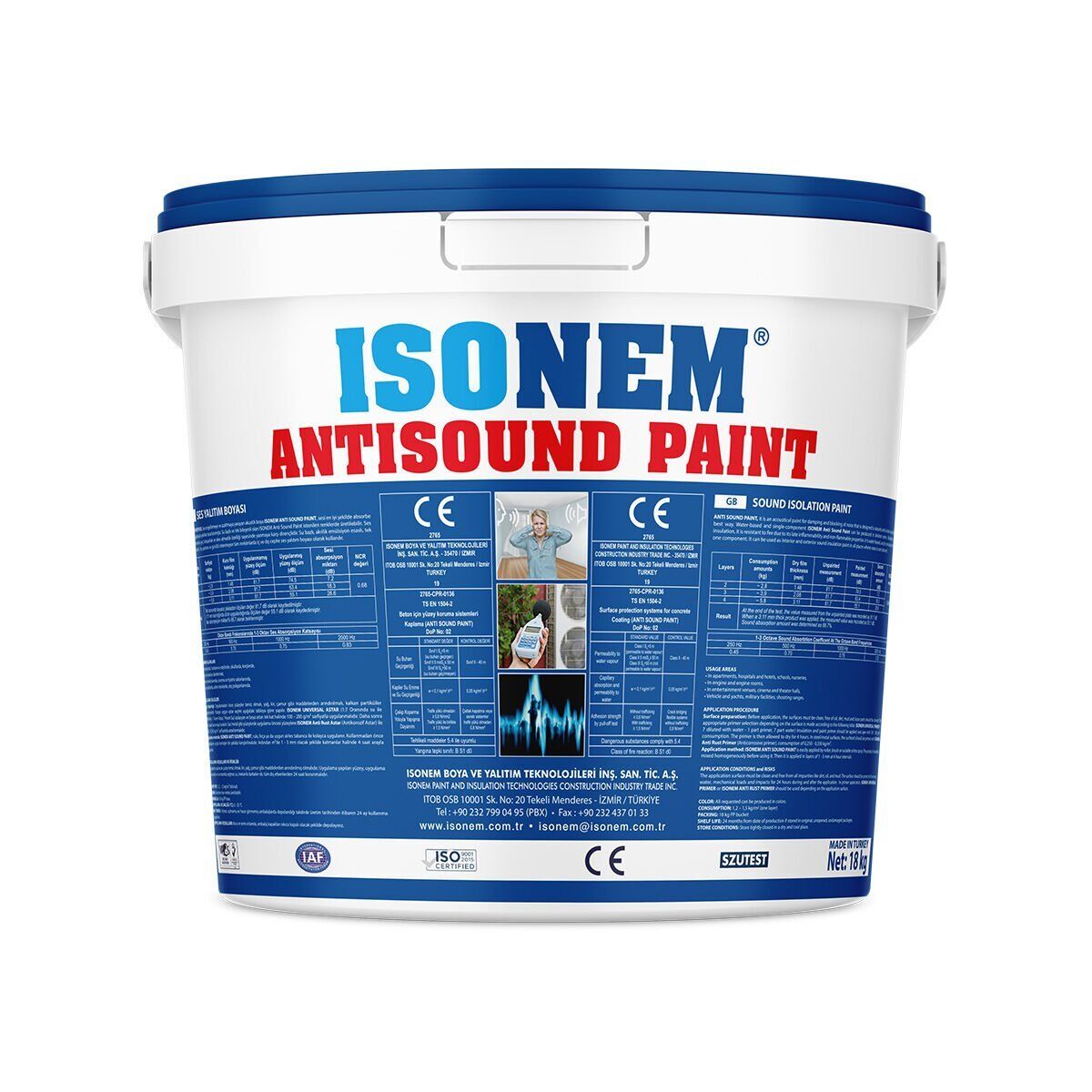 İSONEM ANTI SOUND PAINT Ses Yalıtım Boyası 10 KG