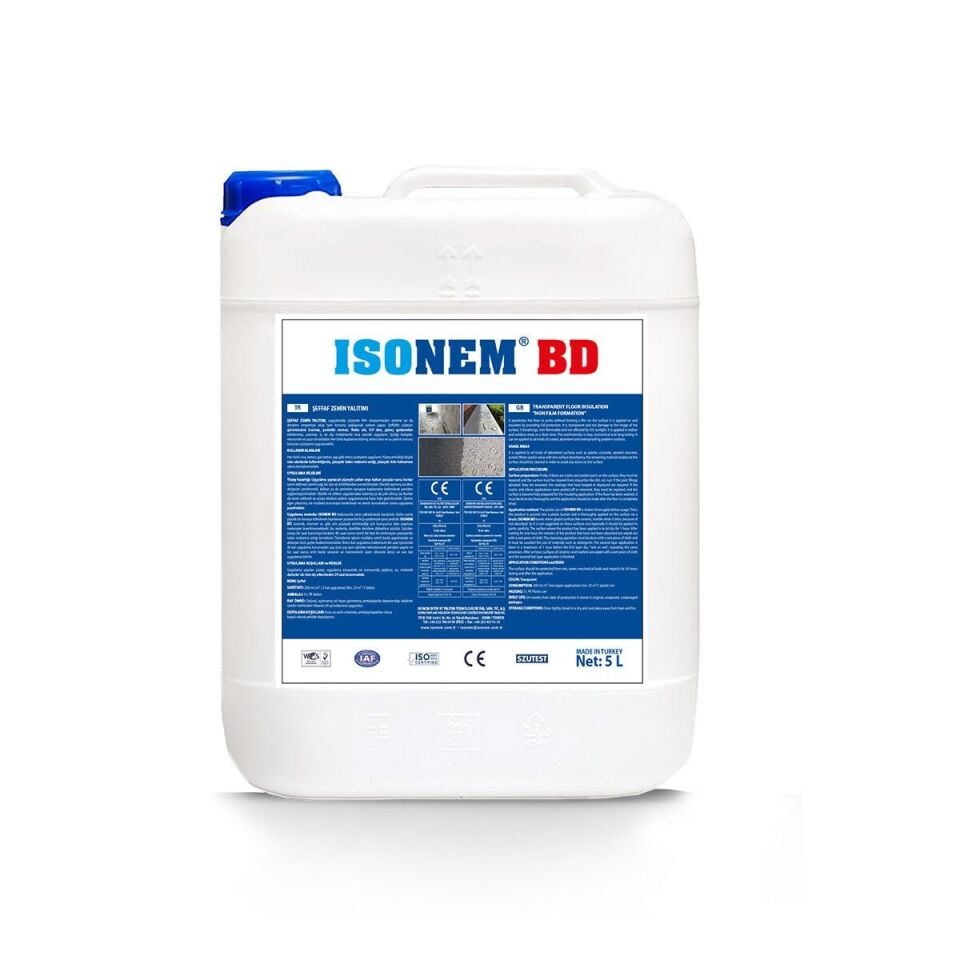 İSONEM BD Doğal Görüntüyü Bozmayan Şeffaf Zemin Su Yalıtımı 5 LT
